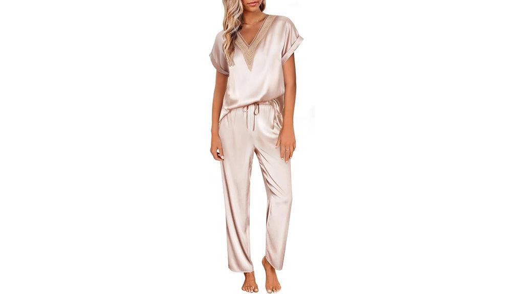 elegant silk pajama set