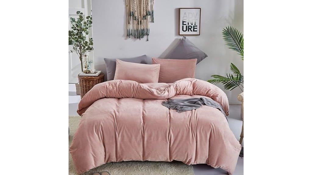 luxurious pink velvet bedding